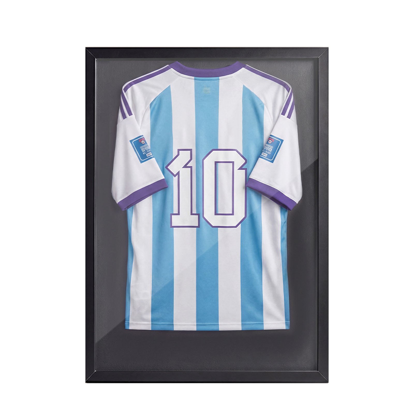 VEVOR Jersey Display Case 90x70x3 cm, Wooden Shadow Box with UV-Protective Panel & Hanger for Sports Shirts and Uniforms, Black — изображение 11