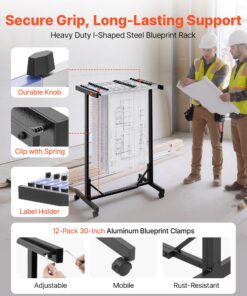 Steel Plan Holder with 12 x 760 mm Clamps