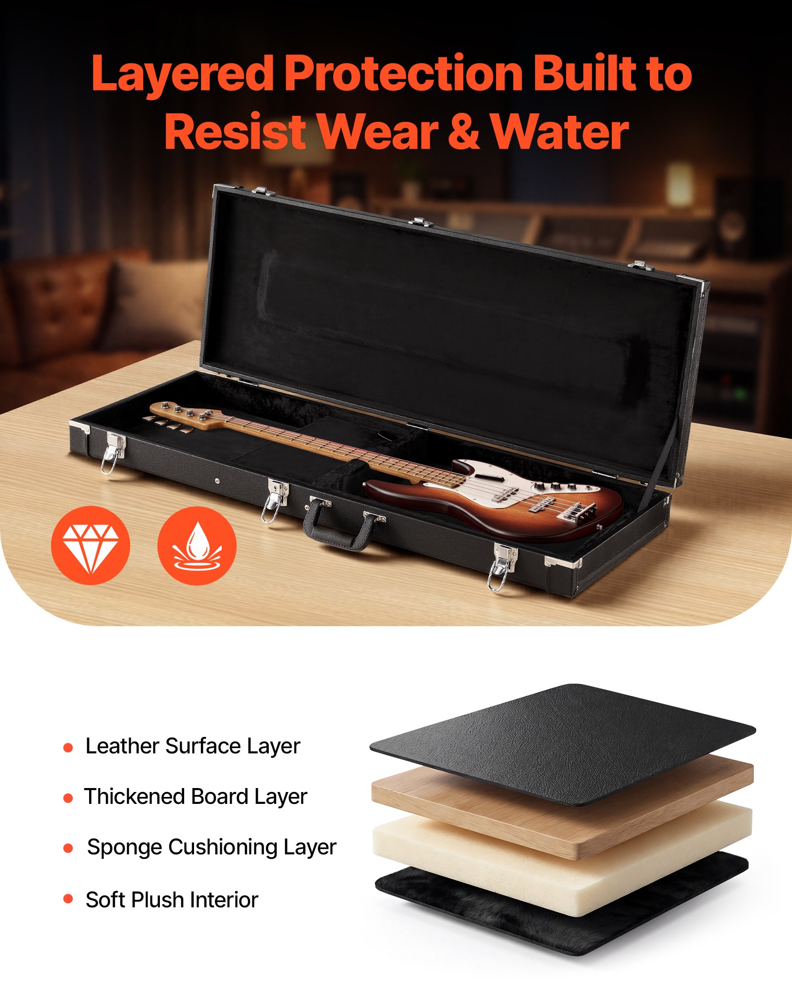 Padding & Compartment for 99 cm Tele/ST Guitars