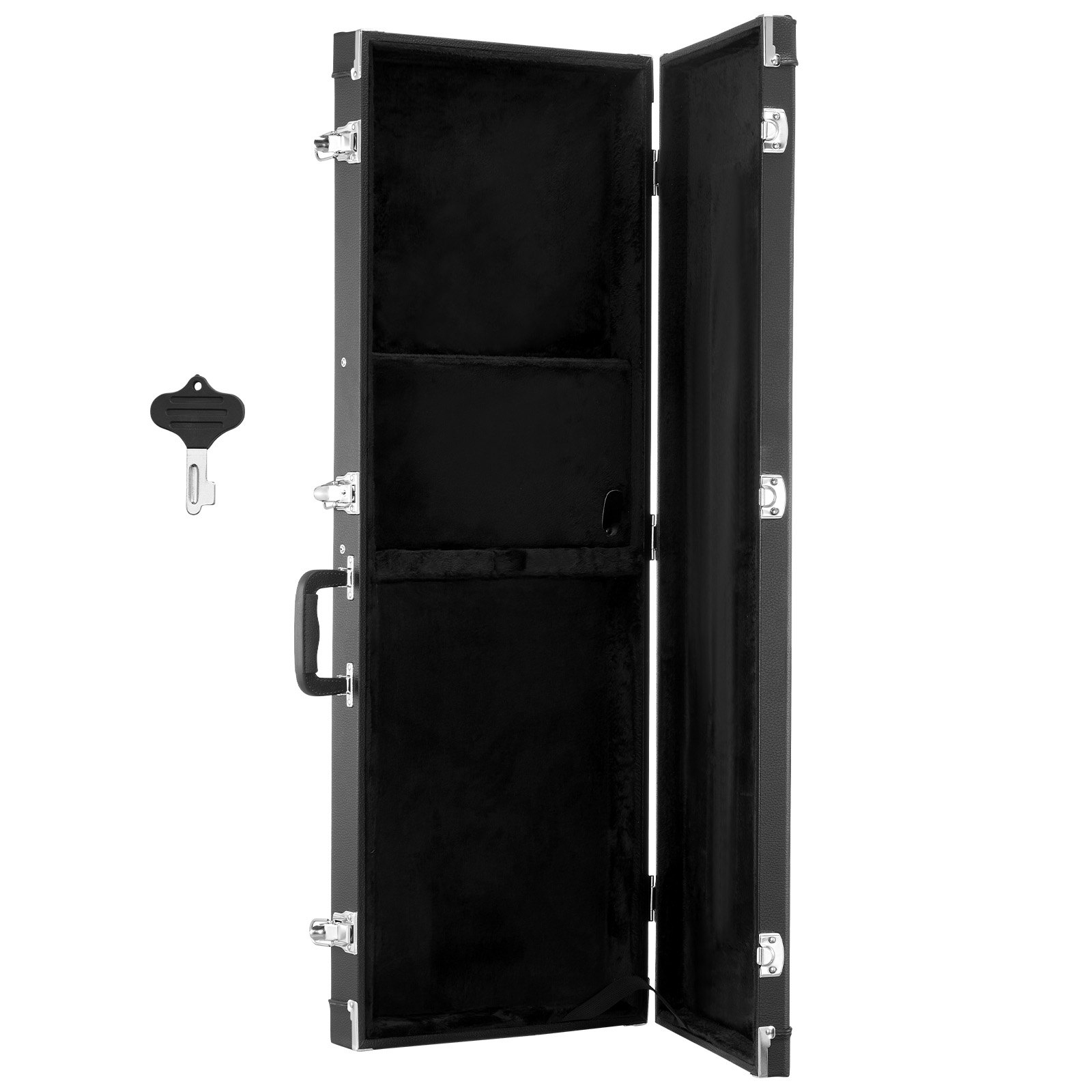 VEVOR Electric Guitar Hard Case 1050 mm, Rectangular Wooden Hard-Shell with Lock, Padding & Compartment for 99 cm Tele/ST Guitars, Black — изображение 9