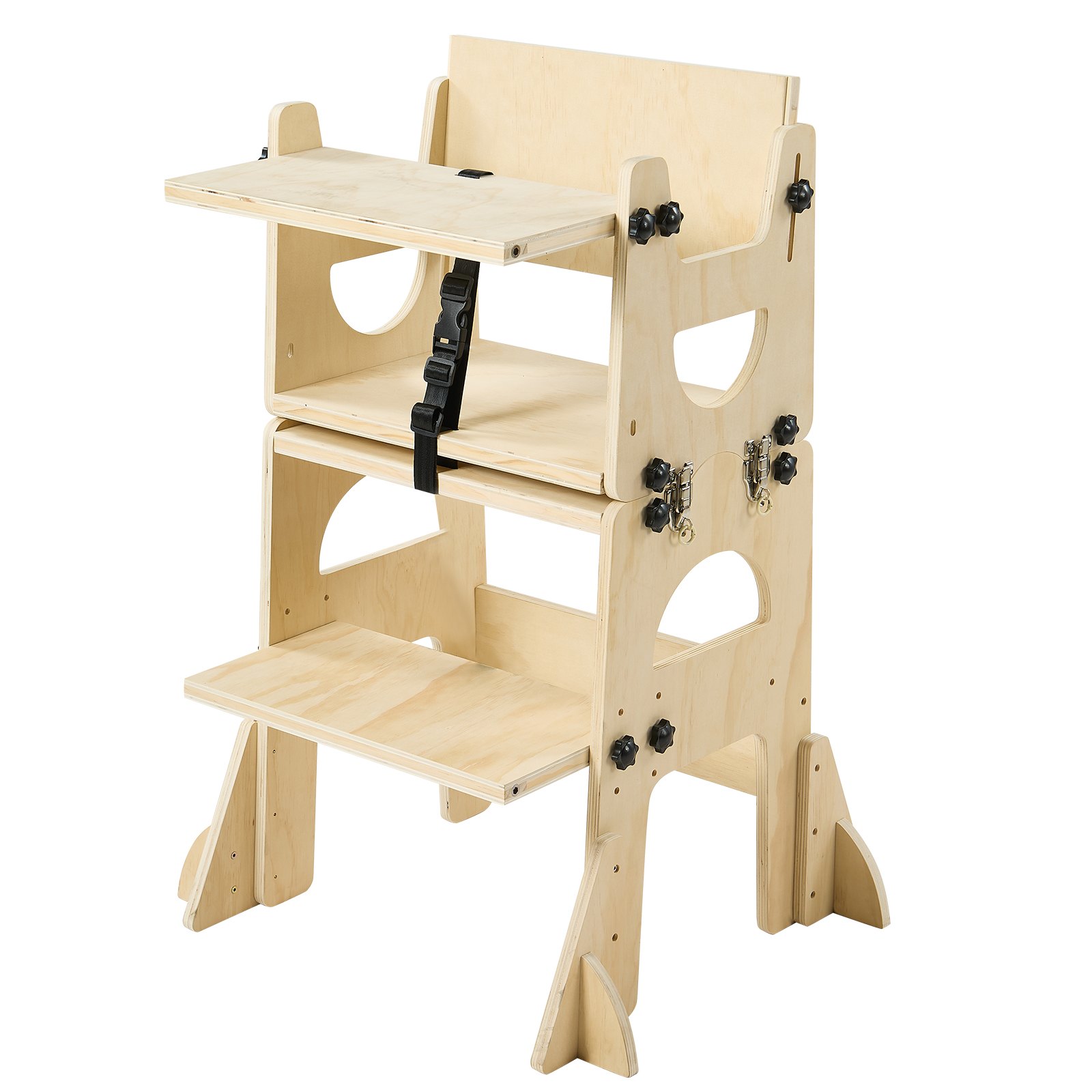 VEVOR Montessori Wooden Toddler Tower 2‑in‑1 Weaning Table & Chair, Adjustable Kids Kitchen Step Stool with Backrest & Chalkboard — изображение 10
