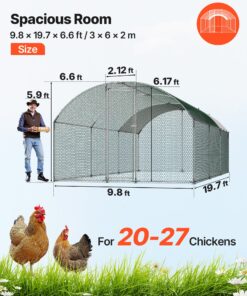 Walk-in Poultry Run with Waterproof Roof Cover for Chickens