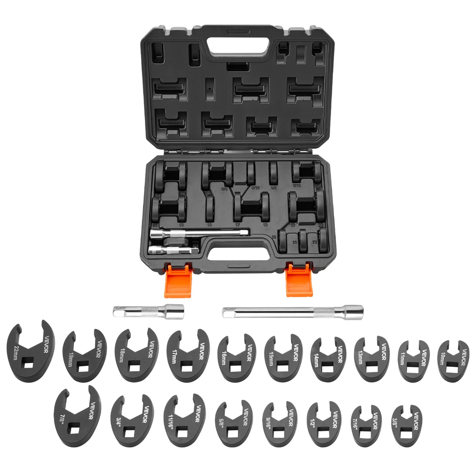 VEVOR 20‑Piece Crowfoot Flare Nut Wrench Set