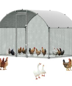 VEVOR Large Metal Chicken Coop 3 x 2 x 2 m Walk-in Poultry Run with Roof Cover & Lock