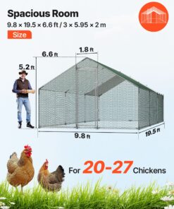 Walk-in Poultry Run with Roof Cover