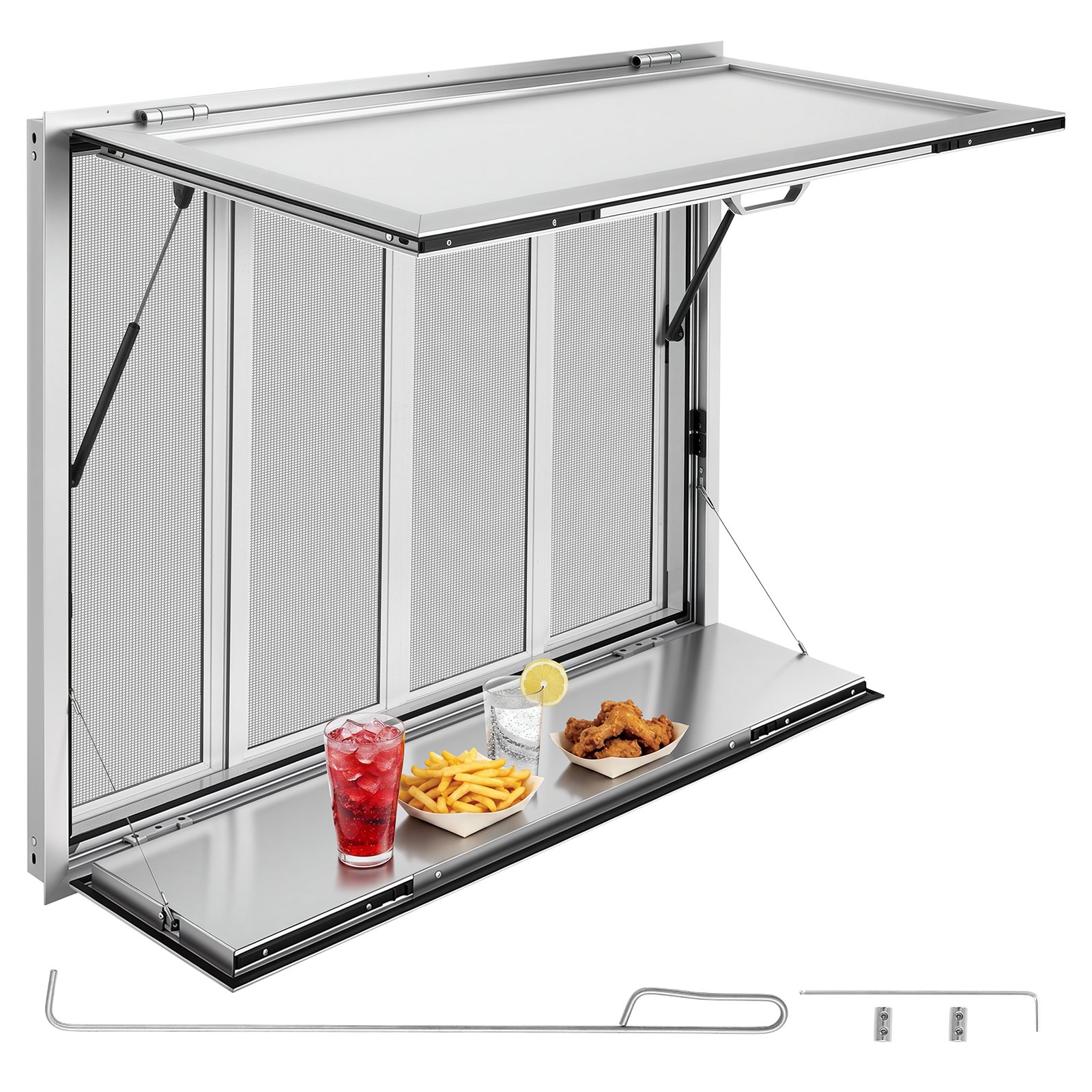 VEVOR 1220x915 mm Aluminum Concession Service Window with Folding Shelf