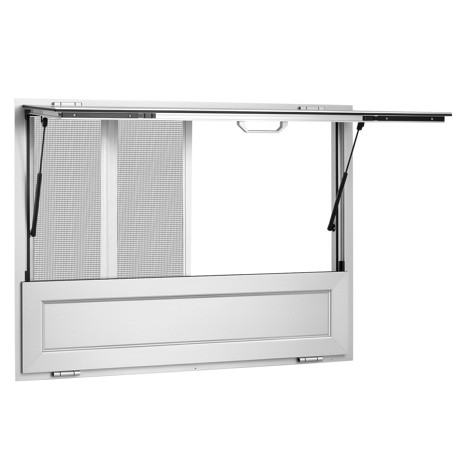 VEVOR 1220x915 mm Aluminum Concession Service Window with Folding Shelf, 4 Sliding Screen Windows, Lock, 85° Awning, Rain-Resistant — изображение 9