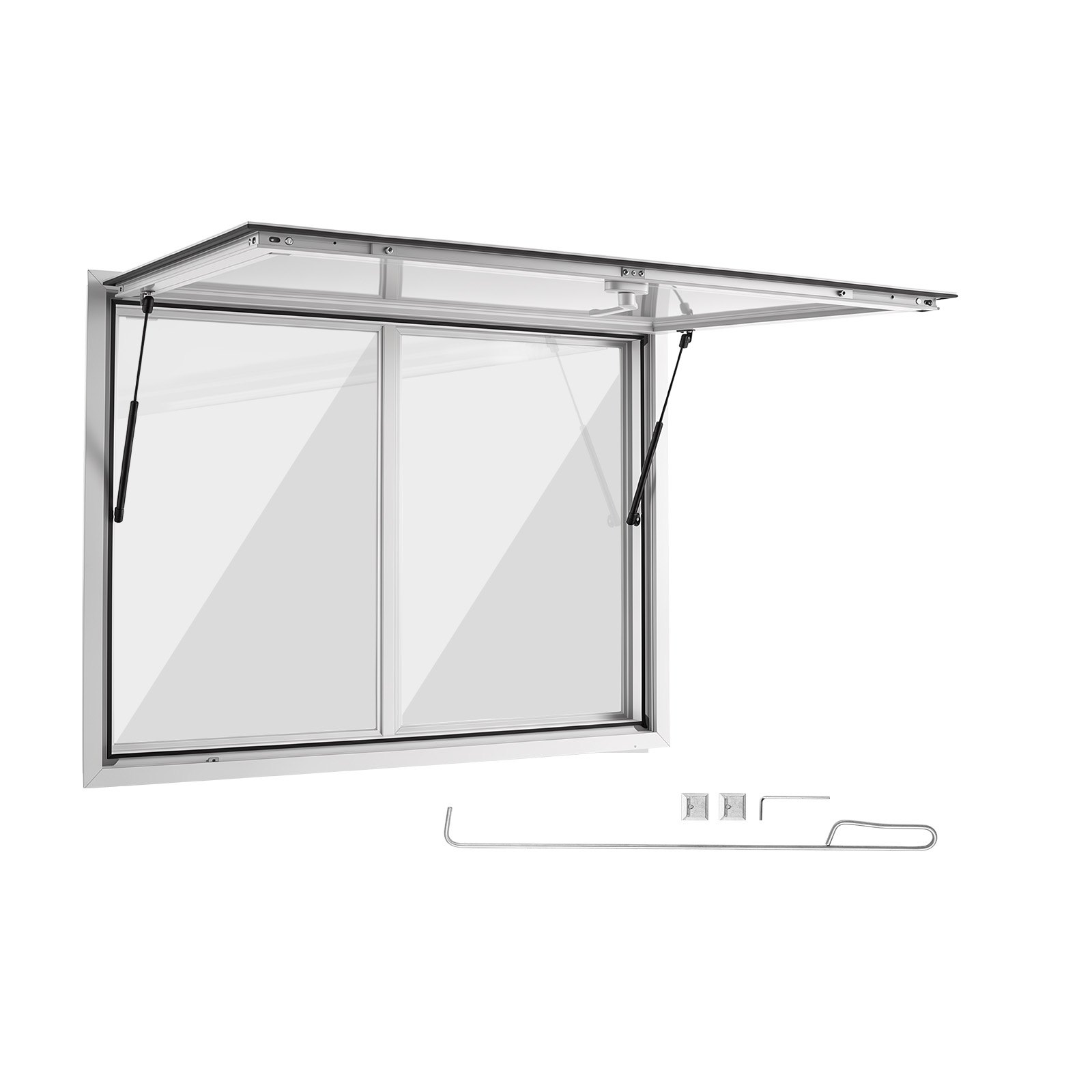 VEVOR 1220x915 mm Aluminum Concession Service Window for Food Truck, 85° Awning Door, 2 Sliding Acrylic Windows, Rainproof — изображение 9