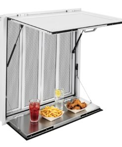 VEVOR 915x915 mm aluminum concession service window with folding shelf