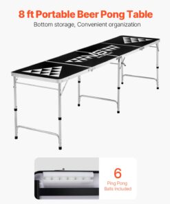 Adjustable Height Tailgate Party Table with 6 Balls