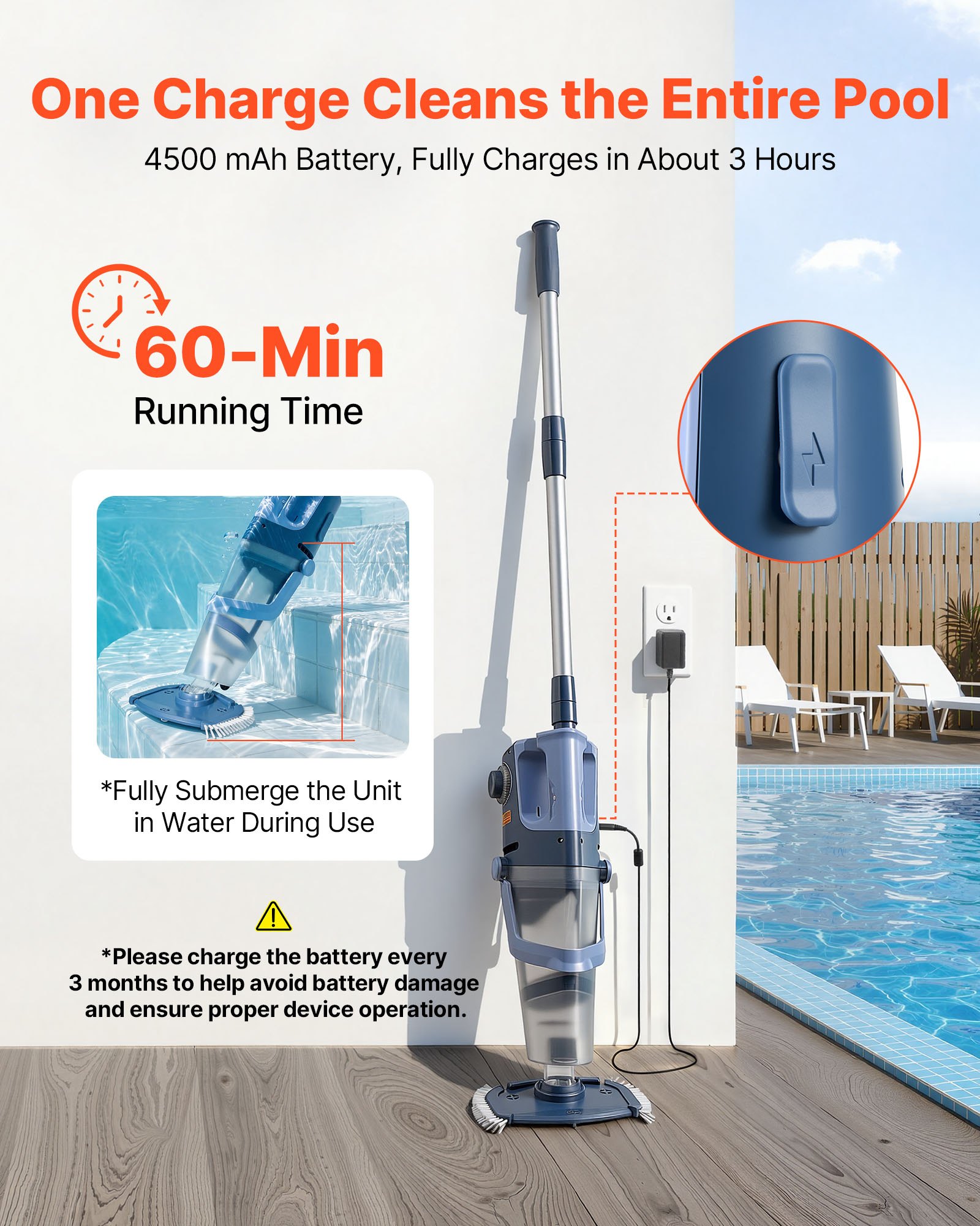 Rechargeable Spa & Hot Tub Cleaner for Above-Ground Pools