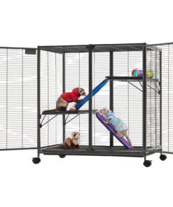 VEVOR 96 cm 3-Tier Metal Small Animal Cage on Wheels