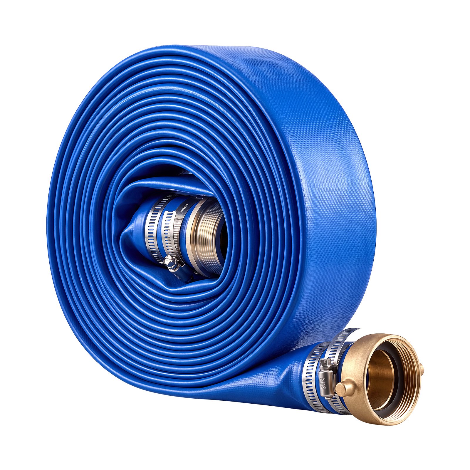 VEVOR 2 in x 15.2 m PVC Lay Flat Discharge Hose, 90 PSI, Pin Lug Fittings, for Pool Backwash, Irrigation & Drainage, Blue - Image 9