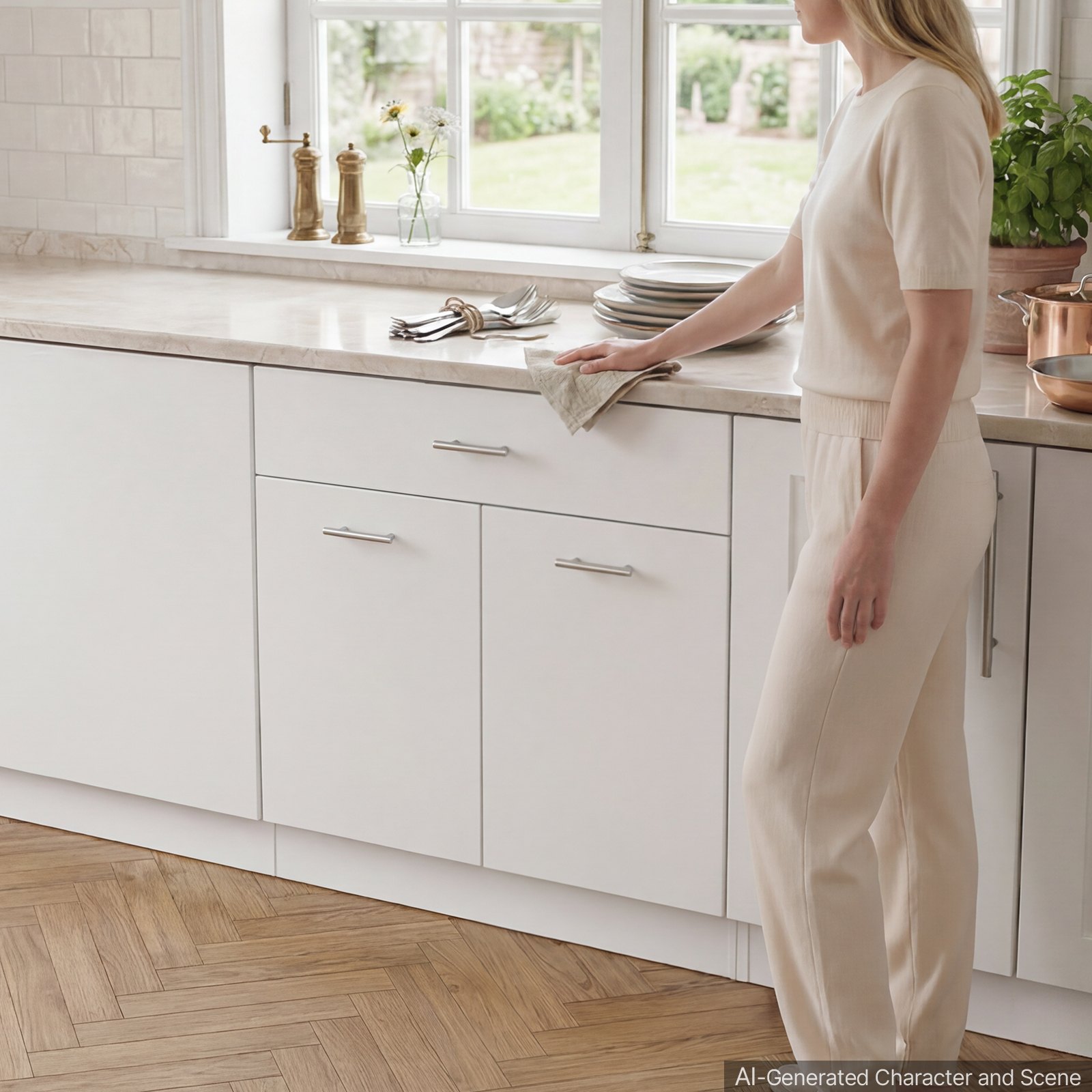 VEVOR white shaker base cabinet 80x47.5x81.5 cm, 2 doors, 1 drawer, soft-close, adjustable shelf, RTA kitchen storage — attēls 8