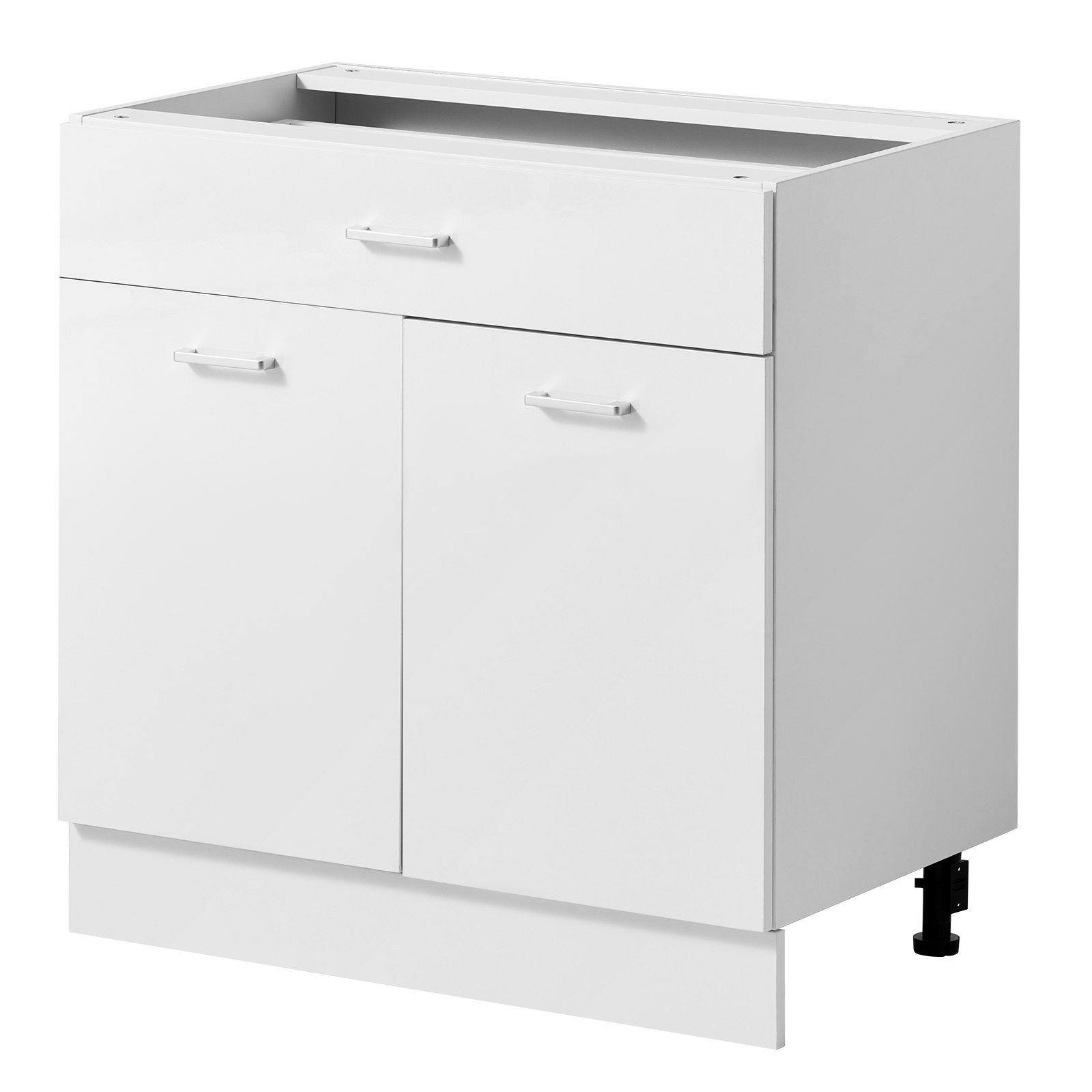 VEVOR white shaker base cabinet 80x47.5x81.5 cm, 2 doors, 1 drawer, soft-close, adjustable shelf, RTA kitchen storage — attēls 10