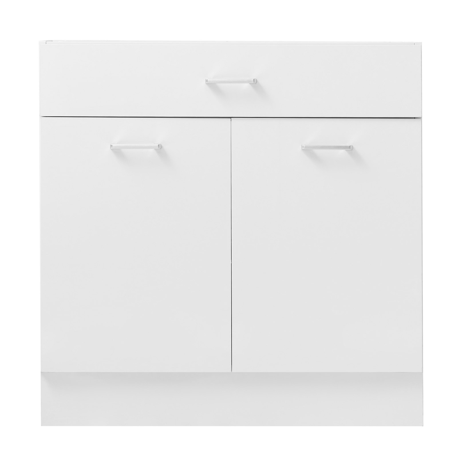 VEVOR white shaker base cabinet 80x47.5x81.5 cm, 2 doors, 1 drawer, soft-close, adjustable shelf, RTA kitchen storage — attēls 11