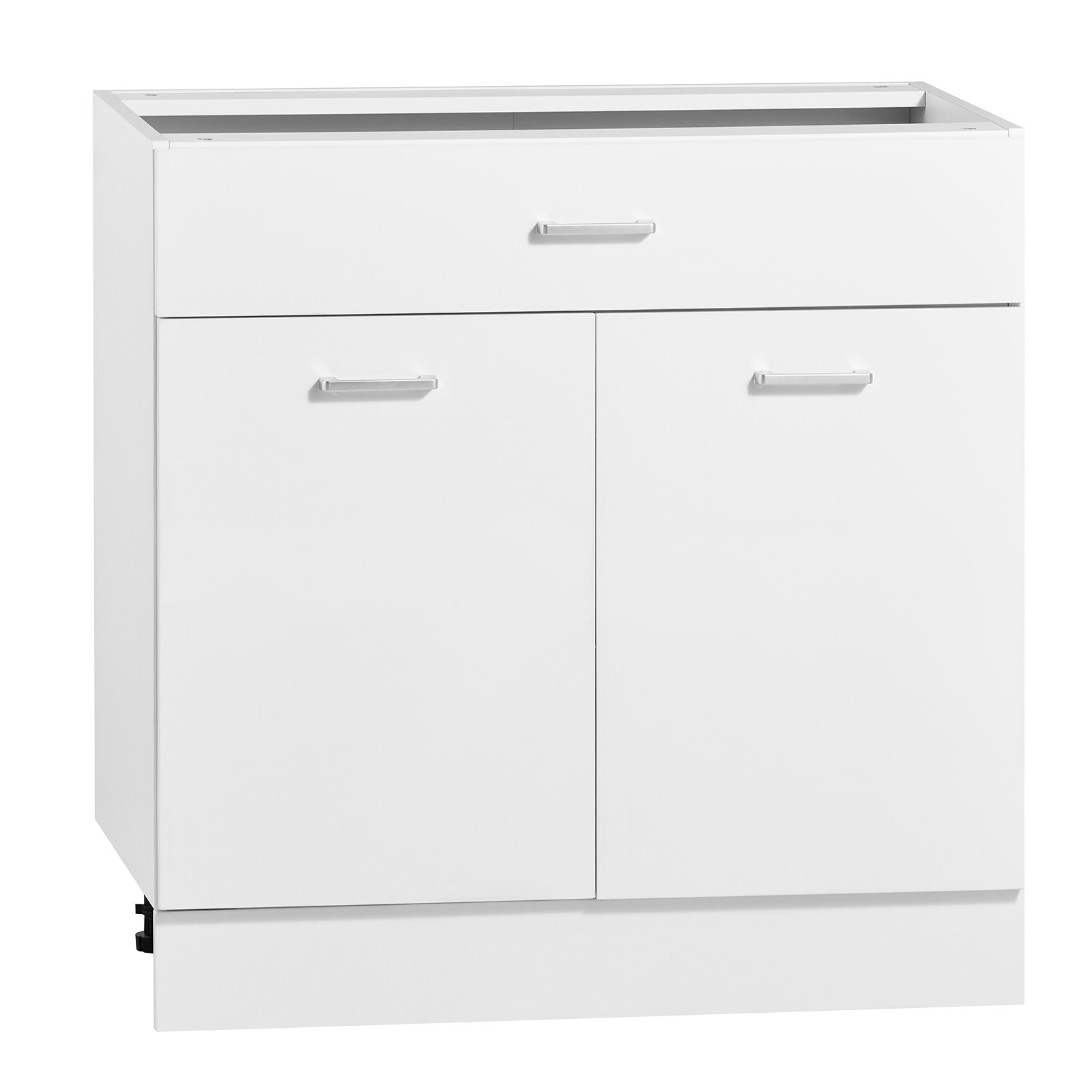 VEVOR white shaker base cabinet 80x47.5x81.5 cm, 2 doors, 1 drawer, soft-close, adjustable shelf, RTA kitchen storage — attēls 12