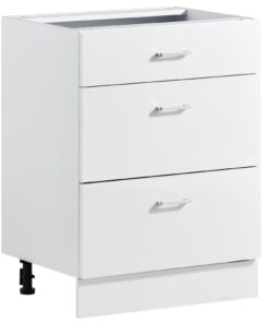 VEVOR White Shaker 3-Drawer Base Cabinet 60x47.5x81.5 cm