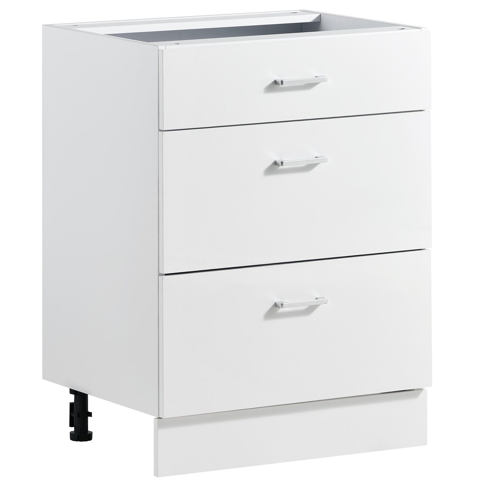 VEVOR White Shaker 3-Drawer Base Cabinet 60x47.5x81.5 cm