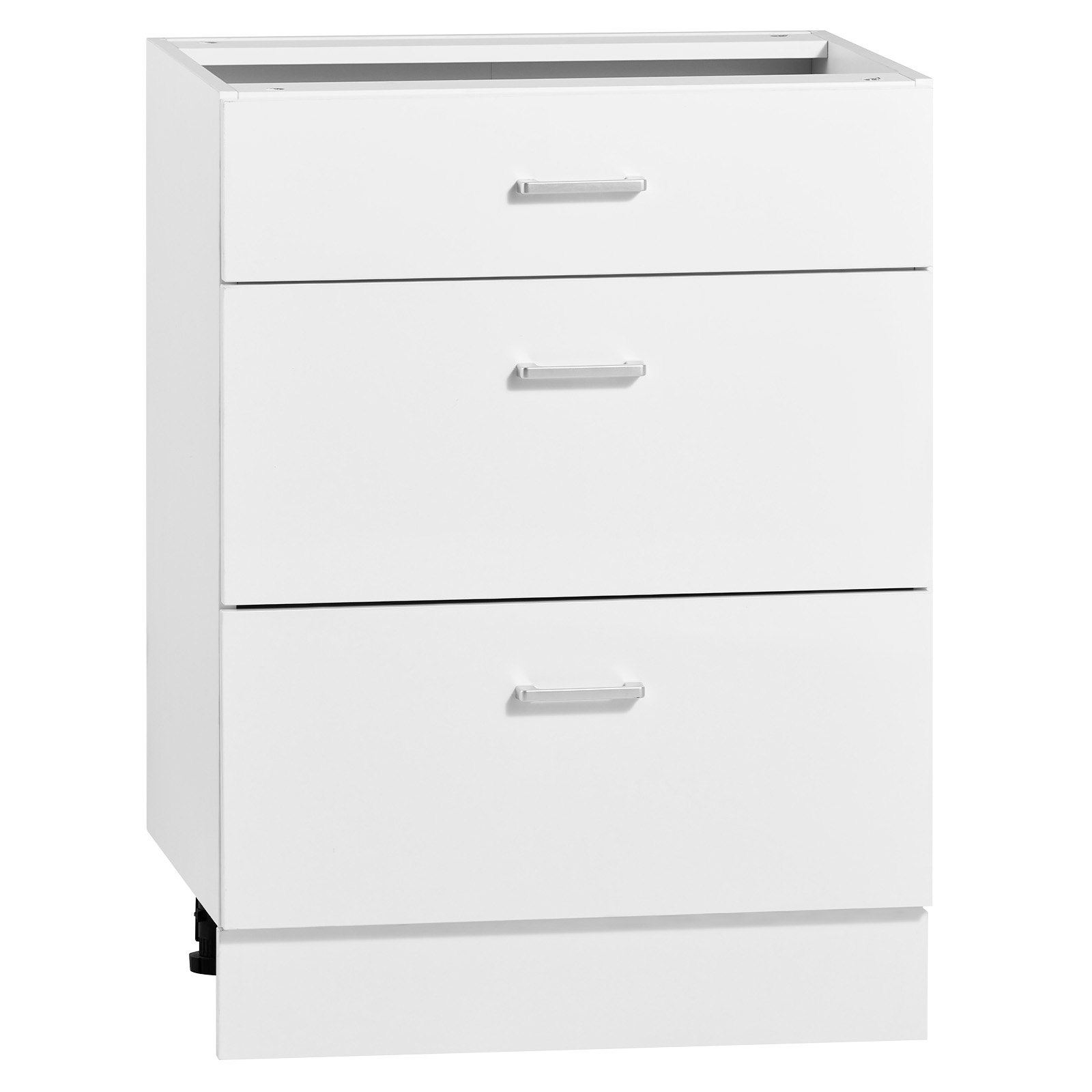 VEVOR White Shaker 3-Drawer Base Cabinet 60x47.5x81.5 cm, RTA Kitchen Storage Unit with Smooth Slide Rails — attēls 9